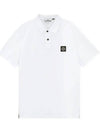 Logo Patch Polo Shirt White - STONE ISLAND - BALAAN 2