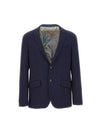 Ribbed Single Breasted Jacket Navy - ETRO - BALAAN 1