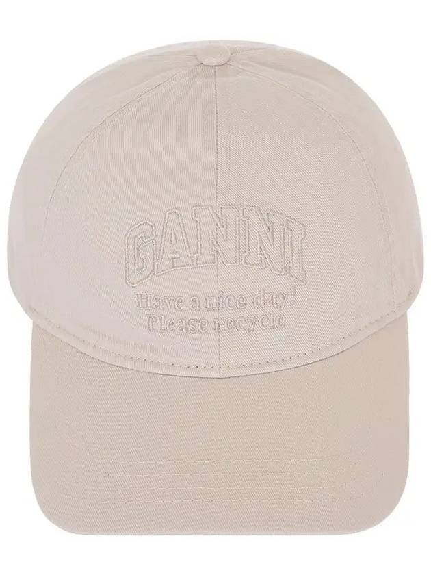 Embroidered Logo Ball Cap Ivory - GANNI - BALAAN 3