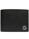 GG Interlocking Logo Two-Tone Half Wallet Black Blue - GUCCI - BALAAN 2