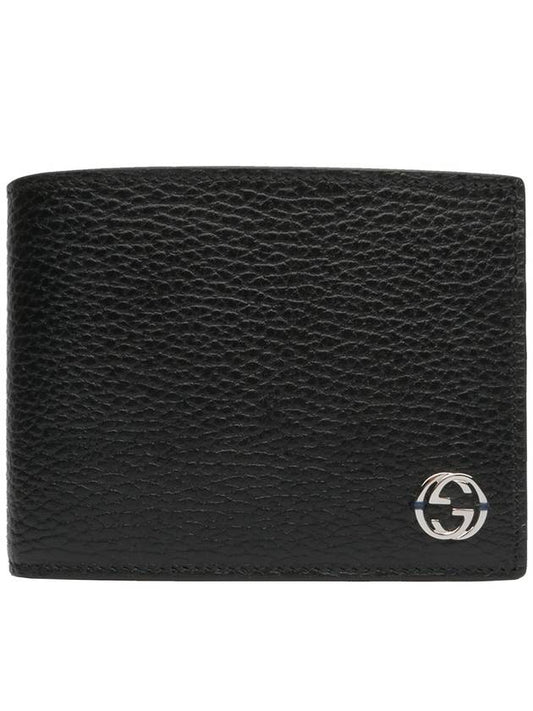 GG Interlocking Logo Two-Tone Half Wallet Black Blue - GUCCI - BALAAN 2