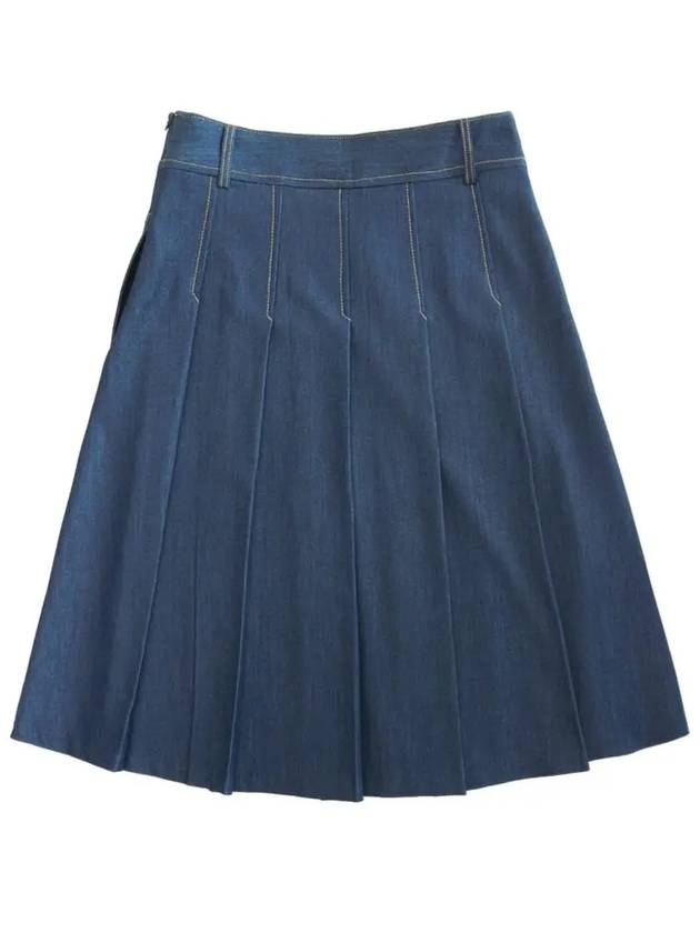 Summer denim long pleated skirt BLUE - MONBIRDIE GOLF - BALAAN 2