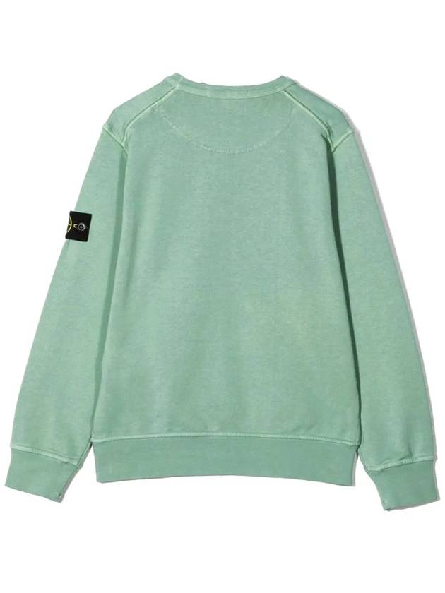 Kids Cotton Jersey Logo Wappen Sweatshirt Light Green - STONE ISLAND - BALAAN 4