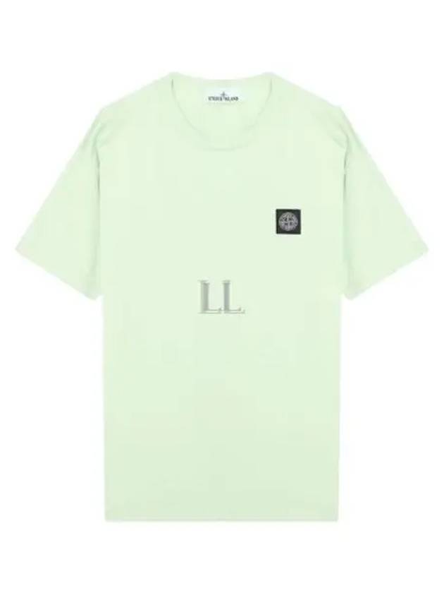 Logo Patch Cotton Short Sleeve T-Shirt Light Green - STONE ISLAND - BALAAN 2