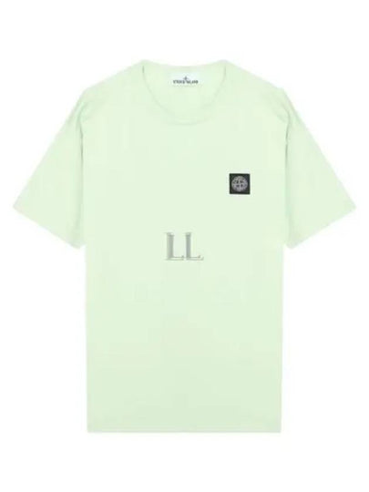 Logo Patch Cotton Short Sleeve T-Shirt Light Green - STONE ISLAND - BALAAN 2