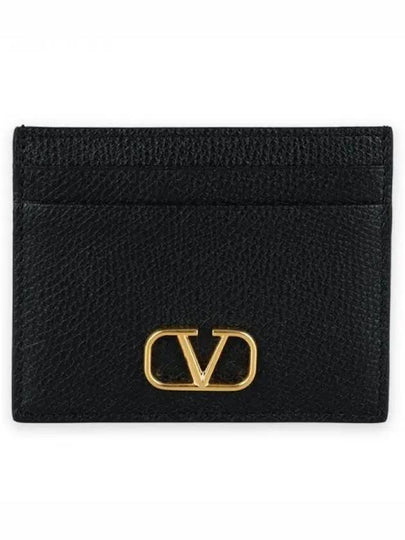 V Logo Signature Card Wallet Black - VALENTINO - BALAAN 2