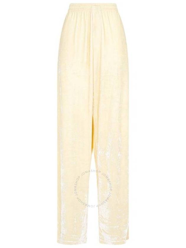 Velvet Effect Straight Pants Yellow - BALENCIAGA - BALAAN 2