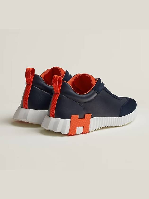 Bouncing Leather Low Top Sneakers Marine - HERMES - BALAAN 4