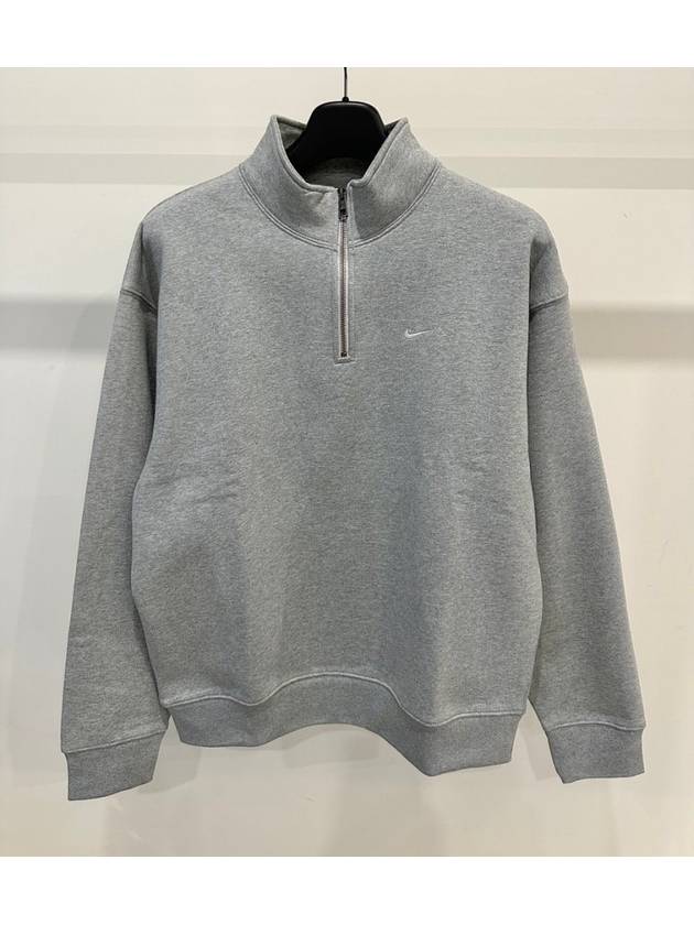 NRG Solo Swoosh Heavy Weight BB Quarter Zip Top Dark Gray Heather US EU - NIKE - BALAAN 6