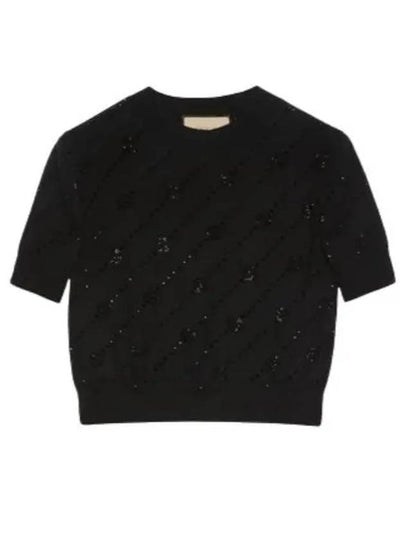 GG Interlocking Cashmere Knit Top Black - GUCCI - BALAAN 2