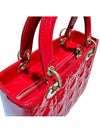 VRB44550 Red Patent Cannage Lady Medium Tote Bag Strap - DIOR - BALAAN 7