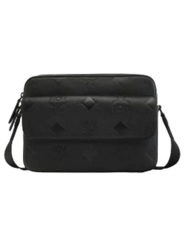 Maxi Monogram Leather Messenger Bag - MCM - BALAAN 1