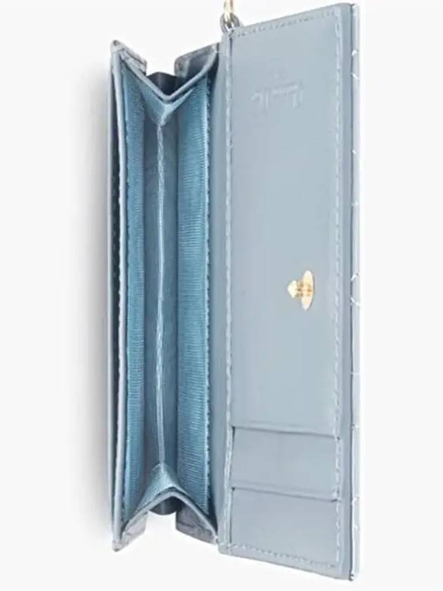 Lady Cannage Patent Calfskin Flap Card Wallet Cloud Blue - DIOR - BALAAN 5