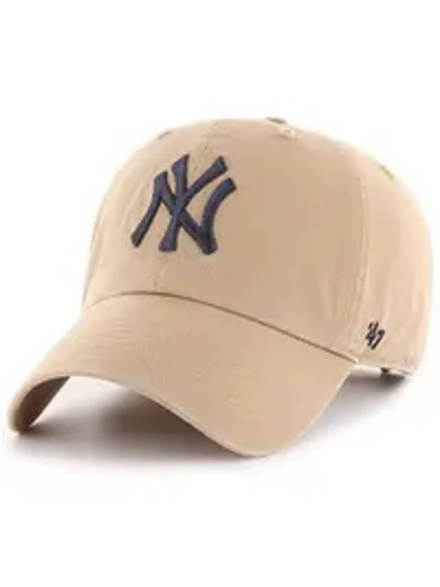 NY Big Logo New York Yankees Ball Cap Beige - 47BRAND - BALAAN 1