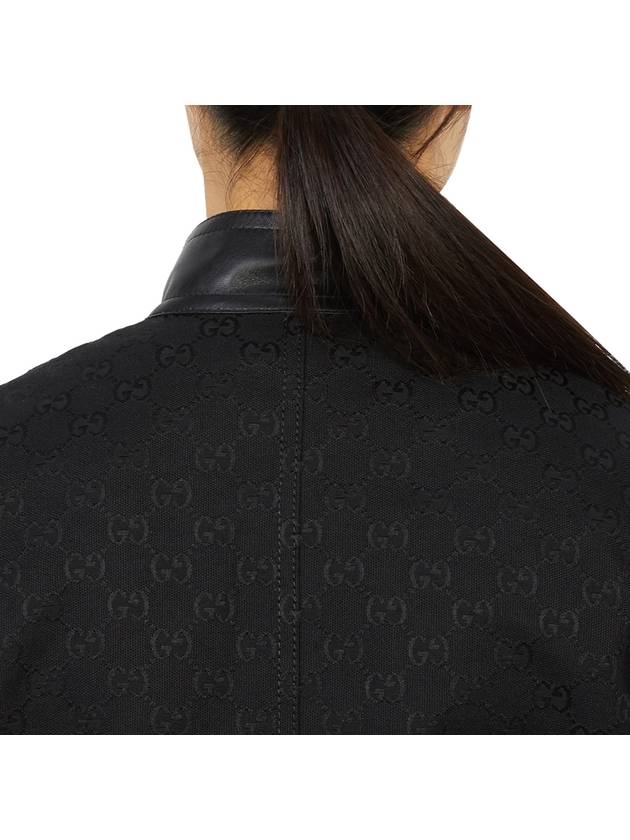 GG Leather Triming Zip-up Jacket Black - GUCCI - BALAAN 10
