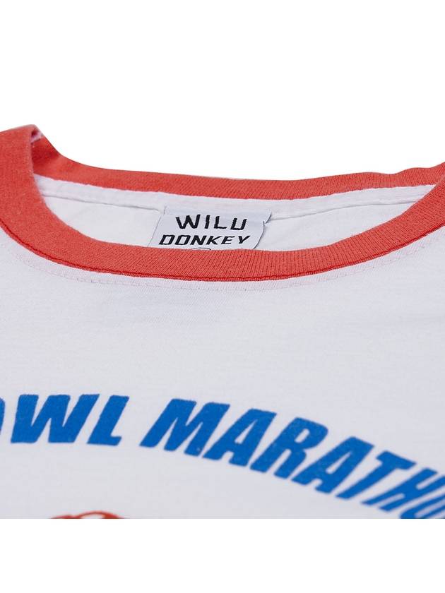 Wild Donkey Marathon Short Sleeve T Shirt STRONG WASHED WHITE RED - WILD DONKEY - BALAAN 4