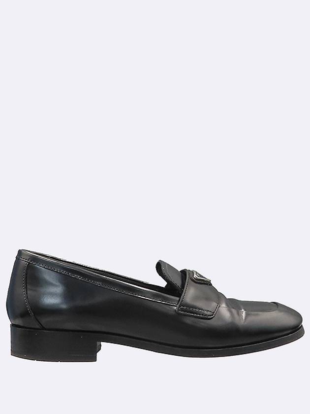 Prada 1D745N Black Color Triangular Logo Brushed Women s Loafers Size 37 - PRADA - BALAAN 4