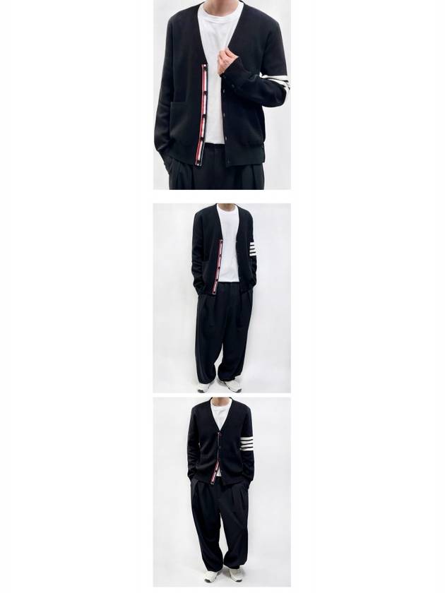 Milano Stitch 4-Bar Cardigan Black - THOM BROWNE - BALAAN 8