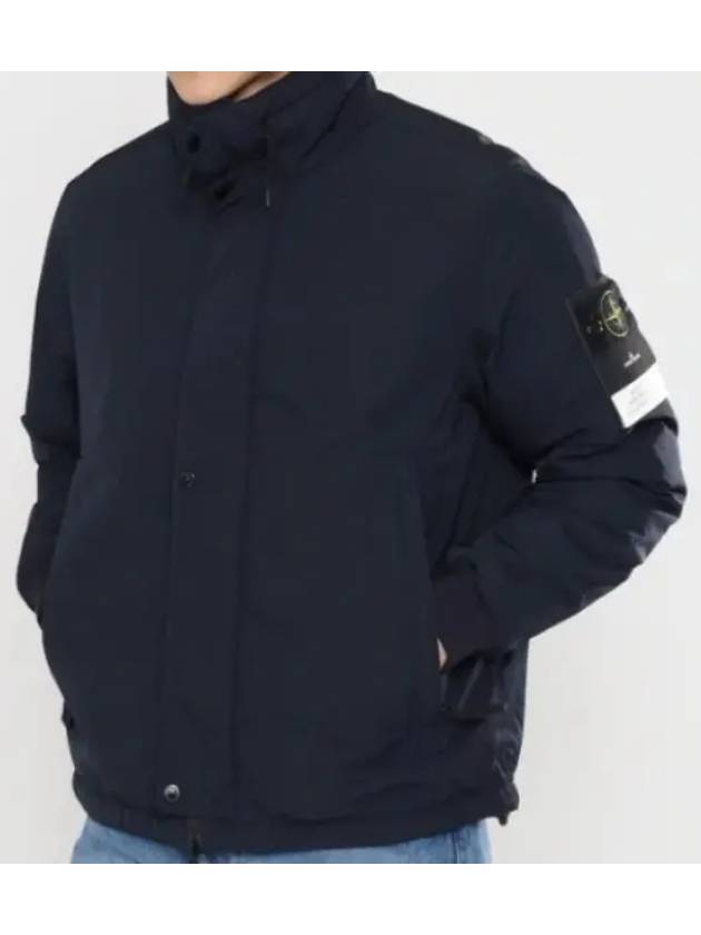 Logo Micro Twill  Zip Up Jacket Navy - STONE ISLAND - BALAAN 2