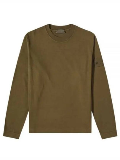 Ghost Piece Organic Cotton Badge Sweatshirt Military Green - STONE ISLAND - BALAAN 2