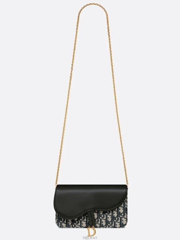 Oblique Saddle Chain Pouch Bag Blue - DIOR - BALAAN 8