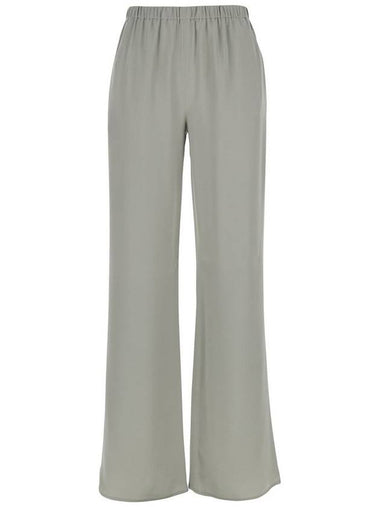 'Rapolano' Creen Pants With Elastic Waist And Wide Leg In Silk Blend Woman - ANTONELLI - BALAAN 1