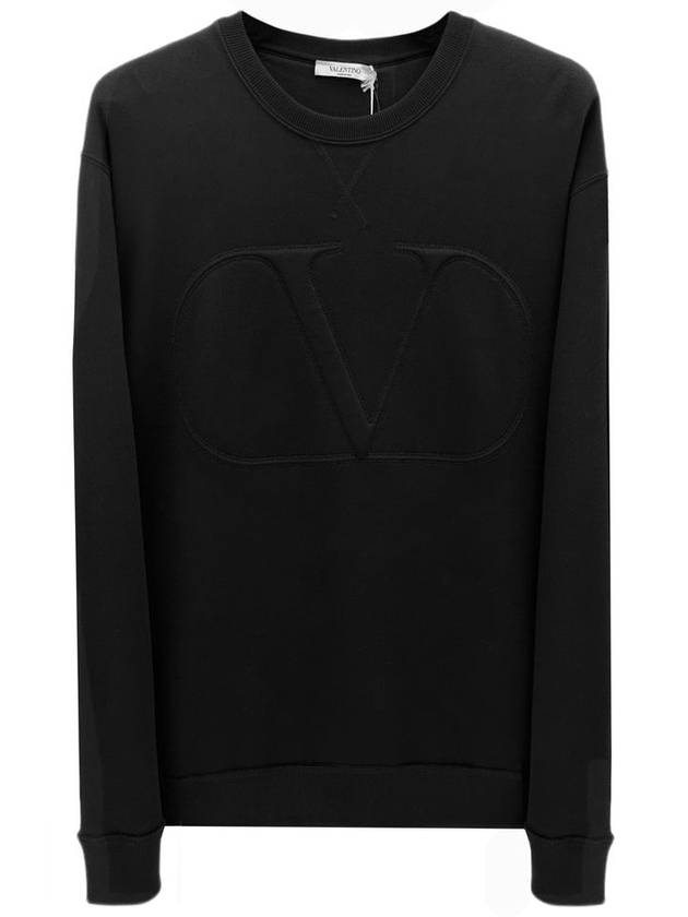 V Logo Print Sweatshirt Black - VALENTINO - BALAAN 1