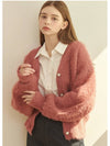 Women's Seraphic Angora Cardigan Pink - MICANE - BALAAN 3