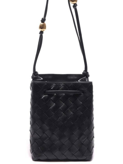 Intrecciato Small Bucket Bag Black - BOTTEGA VENETA - BALAAN 2