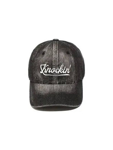 Washed Denim Knocking Logo B Cap Black - OGARP - BALAAN 1