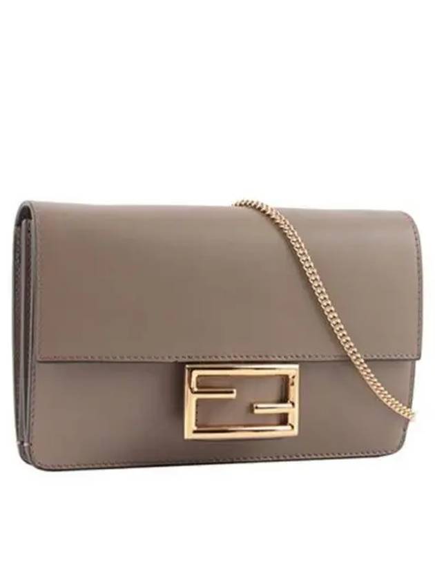 Flat Baguette Buckle Mini Chain Cross Bag Beige 271075 - FENDI - BALAAN 1