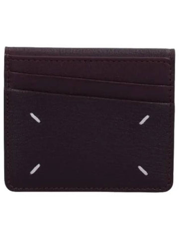 Stitched Slim Pocket Card Holder Merlot Wallet - MAISON MARGIELA - BALAAN 1