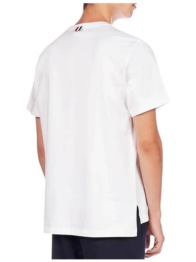 Men's Side Slit Relaxed Short Sleeve T-Shirt White - THOM BROWNE - BALAAN 6