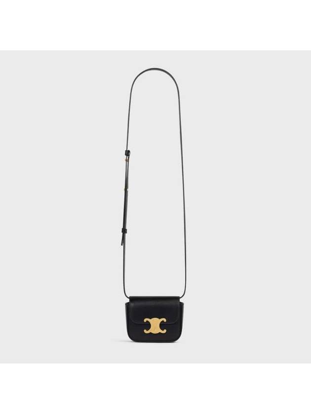 Triomphe Small Shiny Calfskin Cross Bag Black - CELINE - BALAAN 7