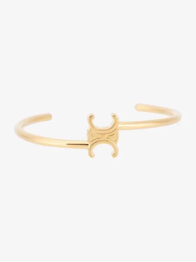 Triomphe Asymmetric Cuff Brass Bracelet Gold - CELINE - BALAAN 3