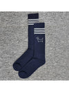 Intarsia Knit Ankle Socks Navy - THOM BROWNE - BALAAN 3