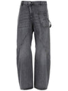 Twisted Oversized Fit Wide Jeans Grey - JW ANDERSON - BALAAN 1