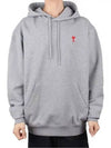 Heart Small Logo Hoodie Grey - AMI - BALAAN 2