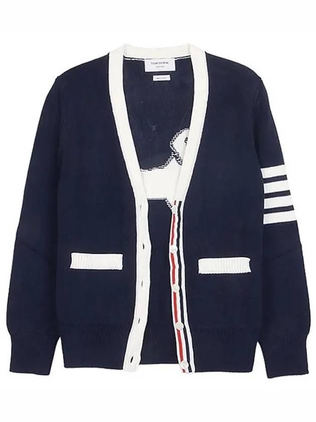 Thome Browne 4 Bar Cardigan Navy - THOM BROWNE - BALAAN 3