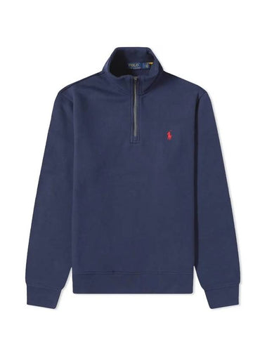 Red Embroidery Zipper High Neck Fleece Sweatshirt Navy - POLO RALPH LAUREN - BALAAN 1