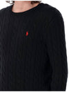 Embroidery Logo Cable Knit Top Black - POLO RALPH LAUREN - BALAAN 4