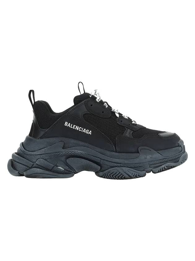 Triple S Logo Low Top Sneakers Black - BALENCIAGA - BALAAN 1