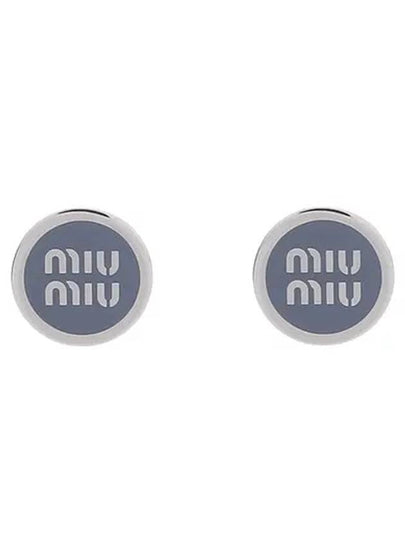 Enameled Metal Earrings Cornflower Blue - MIU MIU - BALAAN 2