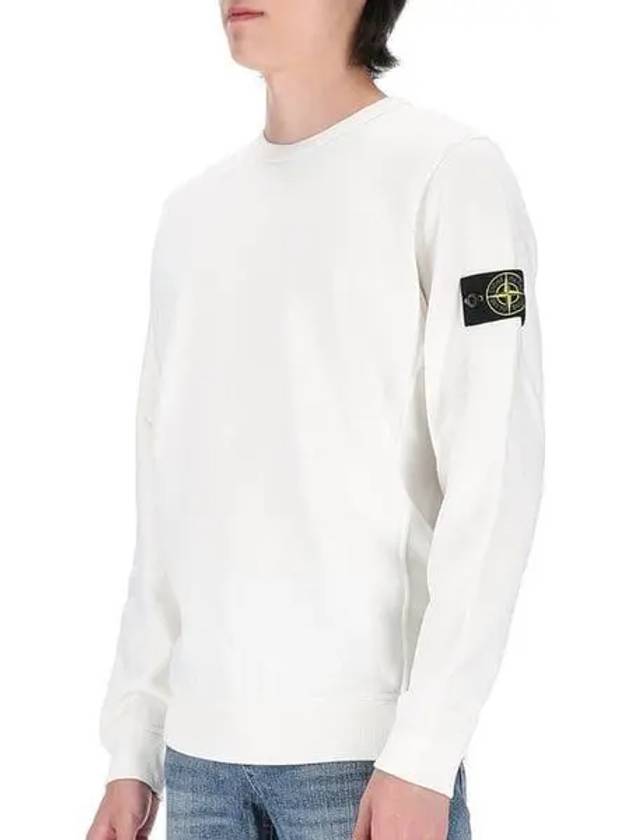 Wappen Patch Crew Neck Cotton Sweatshirt White - STONE ISLAND - BALAAN 2