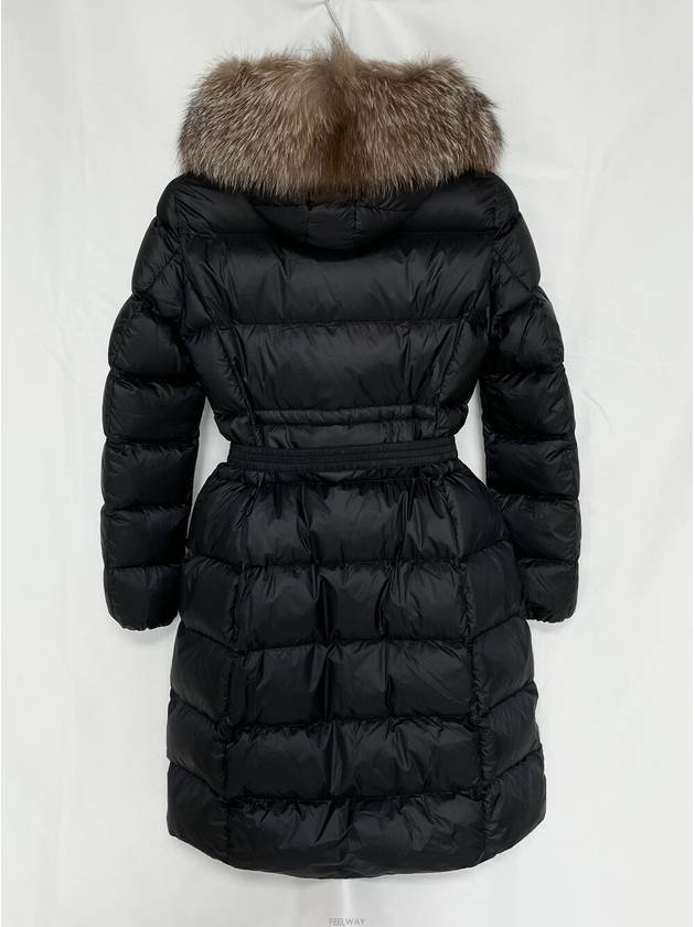 Boedic Fox Fur Women s Long Padding Black - MONCLER - BALAAN 5