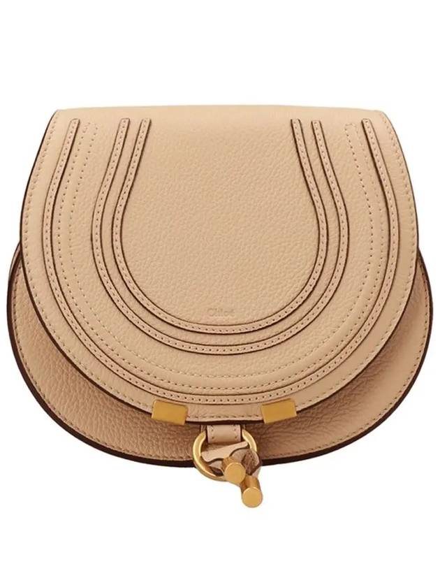 Marcie Saddle Small Grained Leather Cross Bag Beige - CHLOE - BALAAN 3