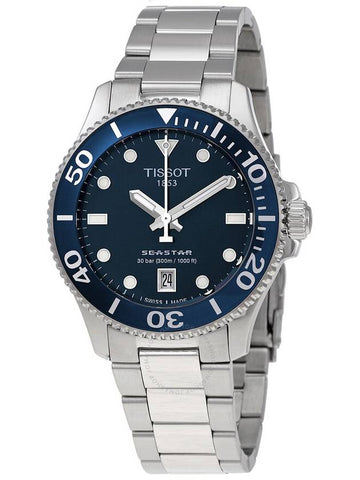 Tissot Seastar 1000 Quartz Blue Dial Ladies Watch T1202101104100 - TISSOT - BALAAN 1