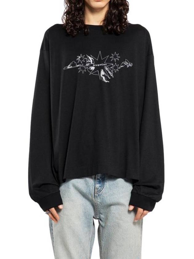 Tarot Print Boxy Fit Long Sleeve Shirt Black - GIVENCHY - BALAAN 1