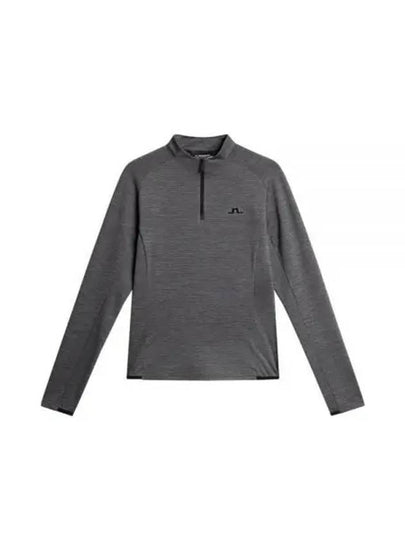 Steffi Mid Layer Quarter Zipper Long Sleeve T-Shirt Dark Grey Melange - J.LINDEBERG - BALAAN 2