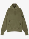 Men's Oversized Cotton Hoodie Khaki - STONE ISLAND - BALAAN 3